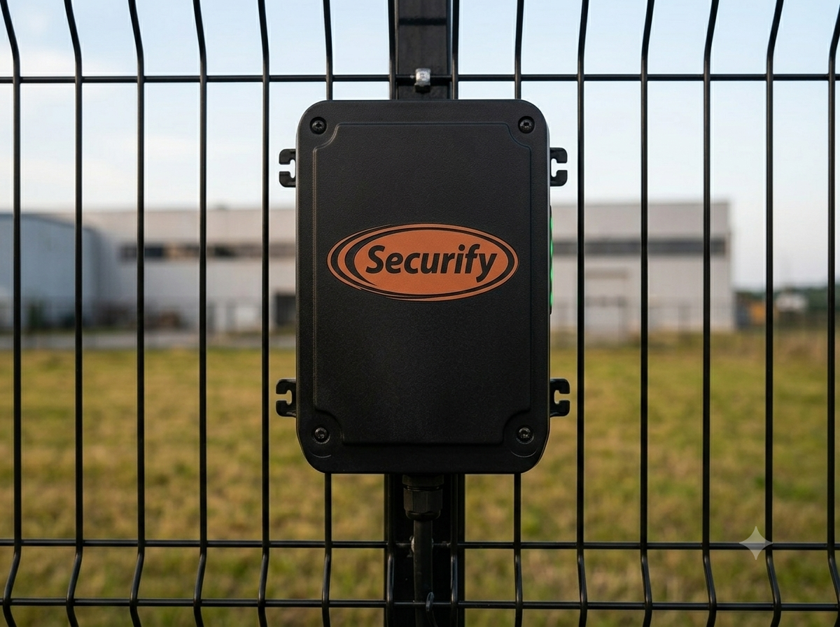 Securify Smart Fence sensor mounted on ClearVu welded mesh fencing