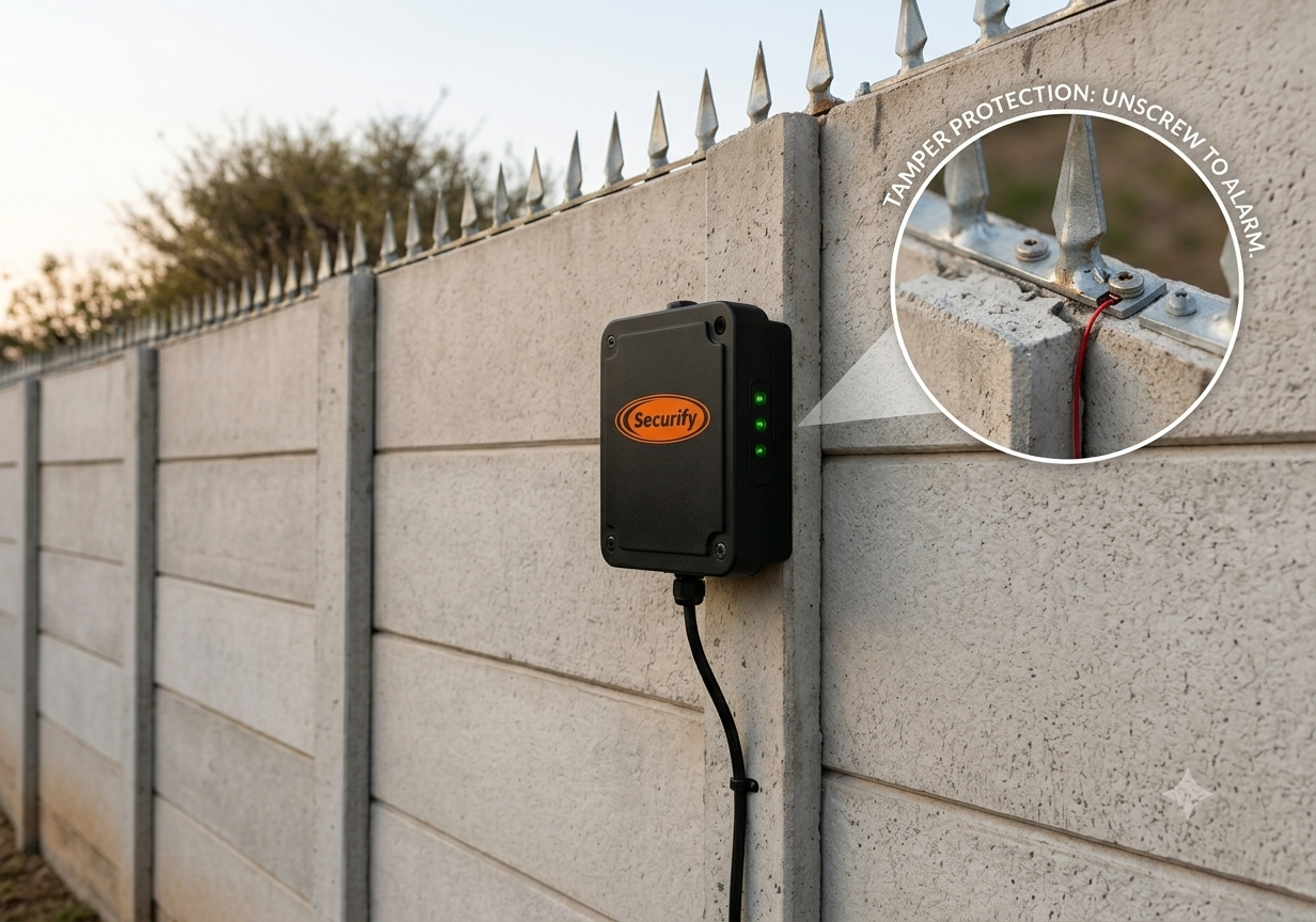 Securify Smart Wall sensor fitted to precast concrete walling
